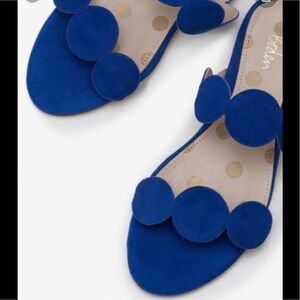 Boden Briana Slides sandals royal blue scalloped